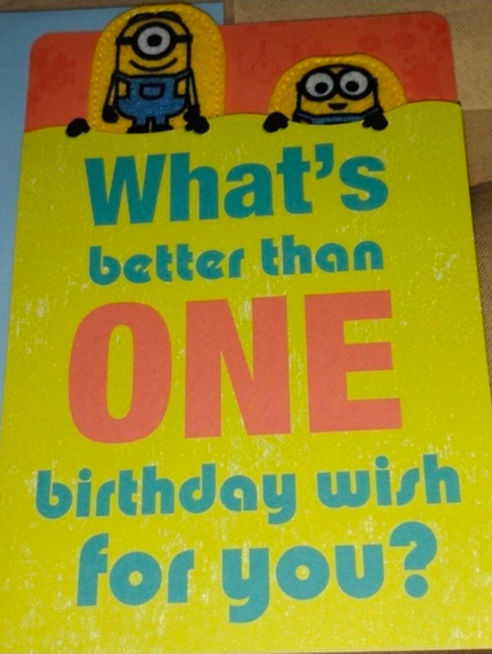 Minions Hallmark Yellow Birthday Card